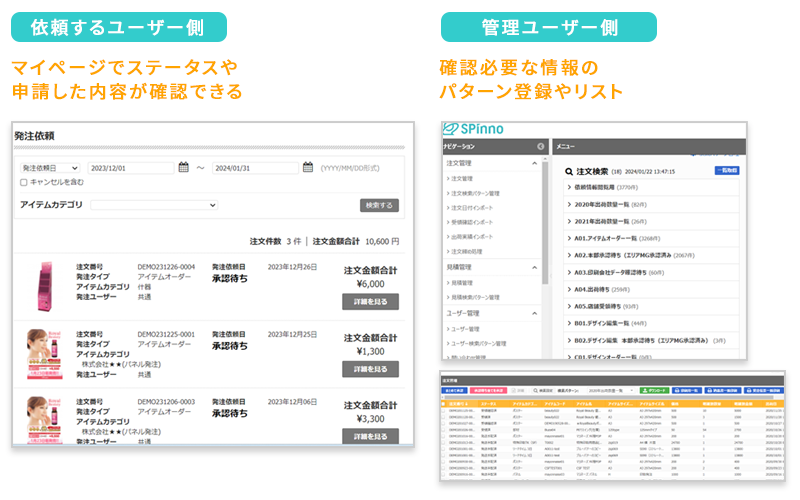 各依頼事項の案件・進捗管理